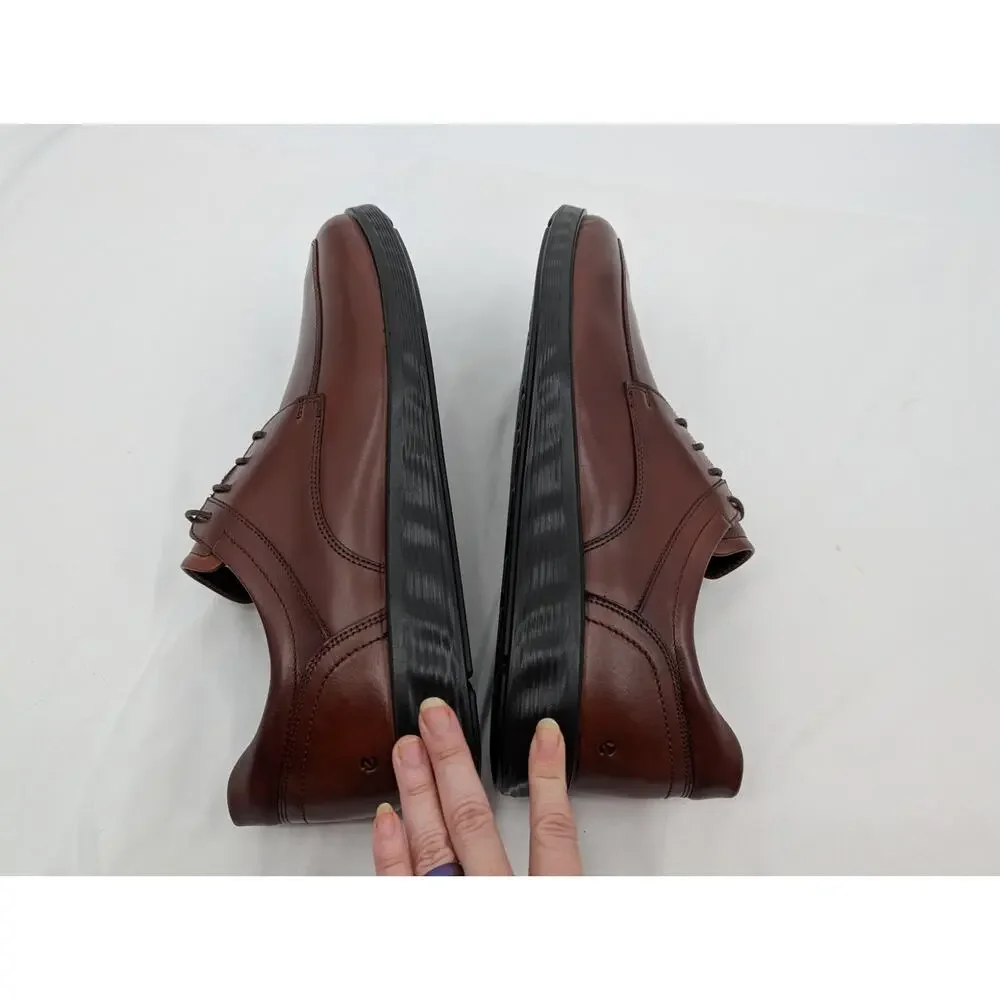 NWT ECCO S Lite Hybrid Leather Apron Derby Shoe Men's 13-13.5 COGNAC Office